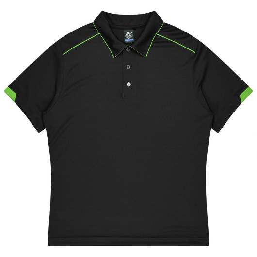 Hamilton Mens Polos Black Kawa Green